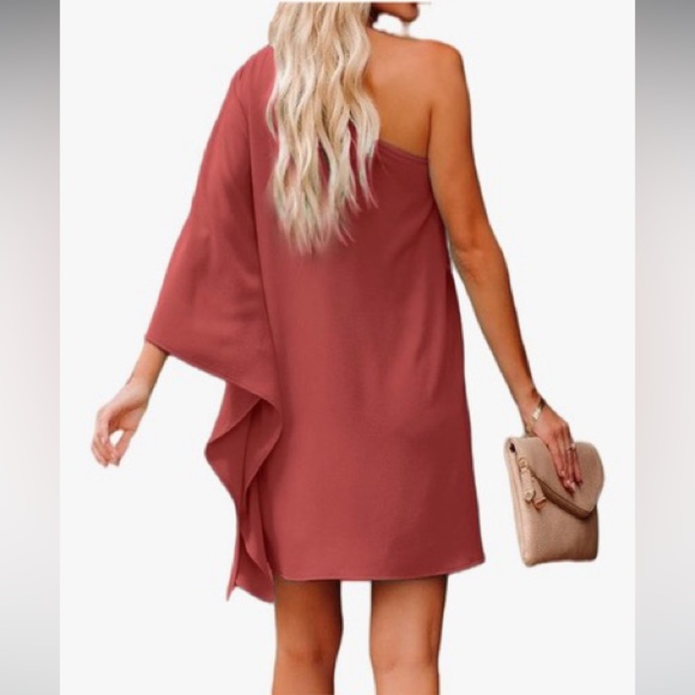 Mauve Asymmetrical One-Shoulder Cocktail Dress